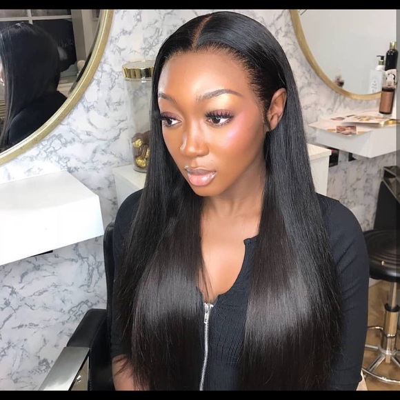 26” Black Front Lace Wig Unit Strait Style main image 8